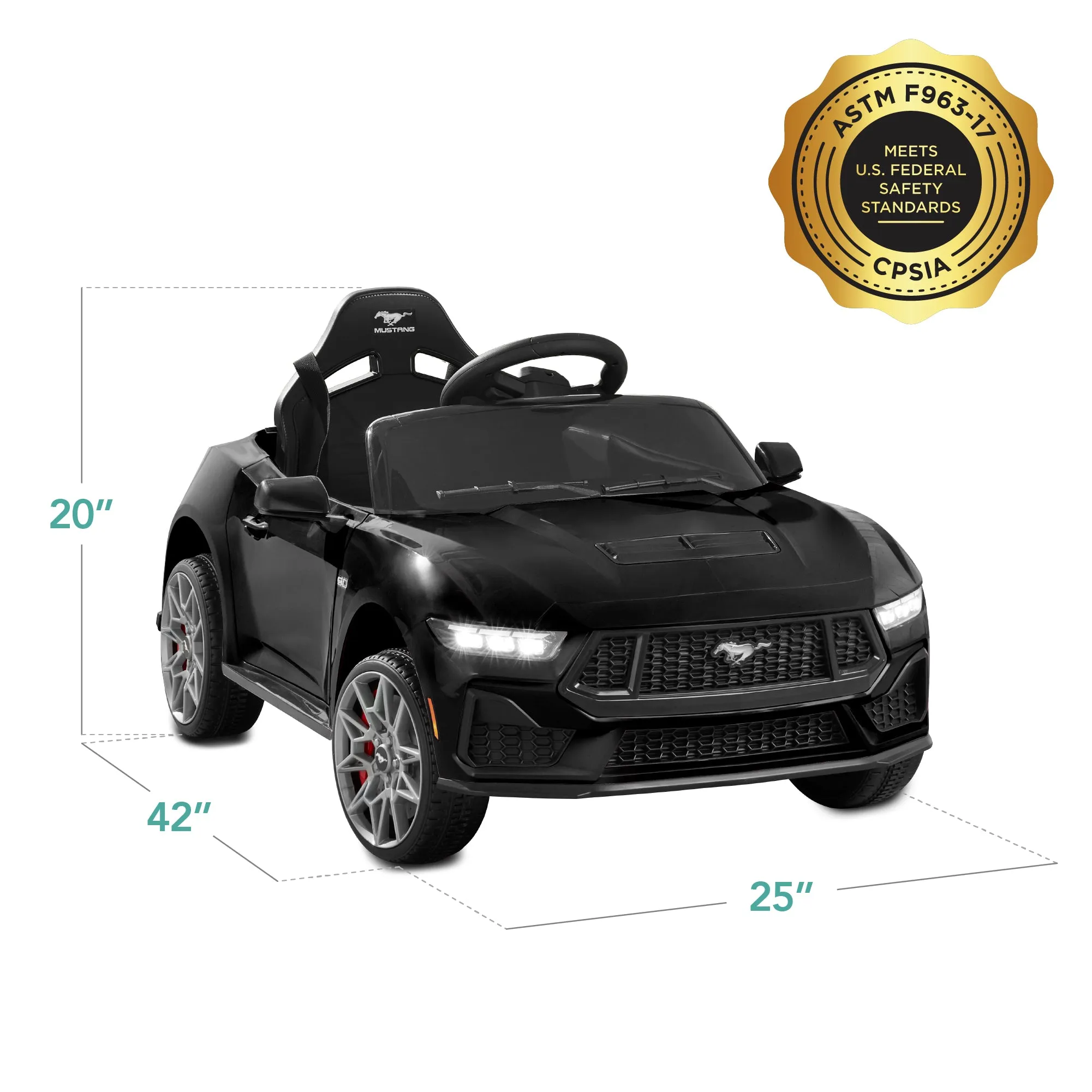 12V Kids Ride-On Car Officially Licensed Ford Mustang w/ Remote, 2 Speeds