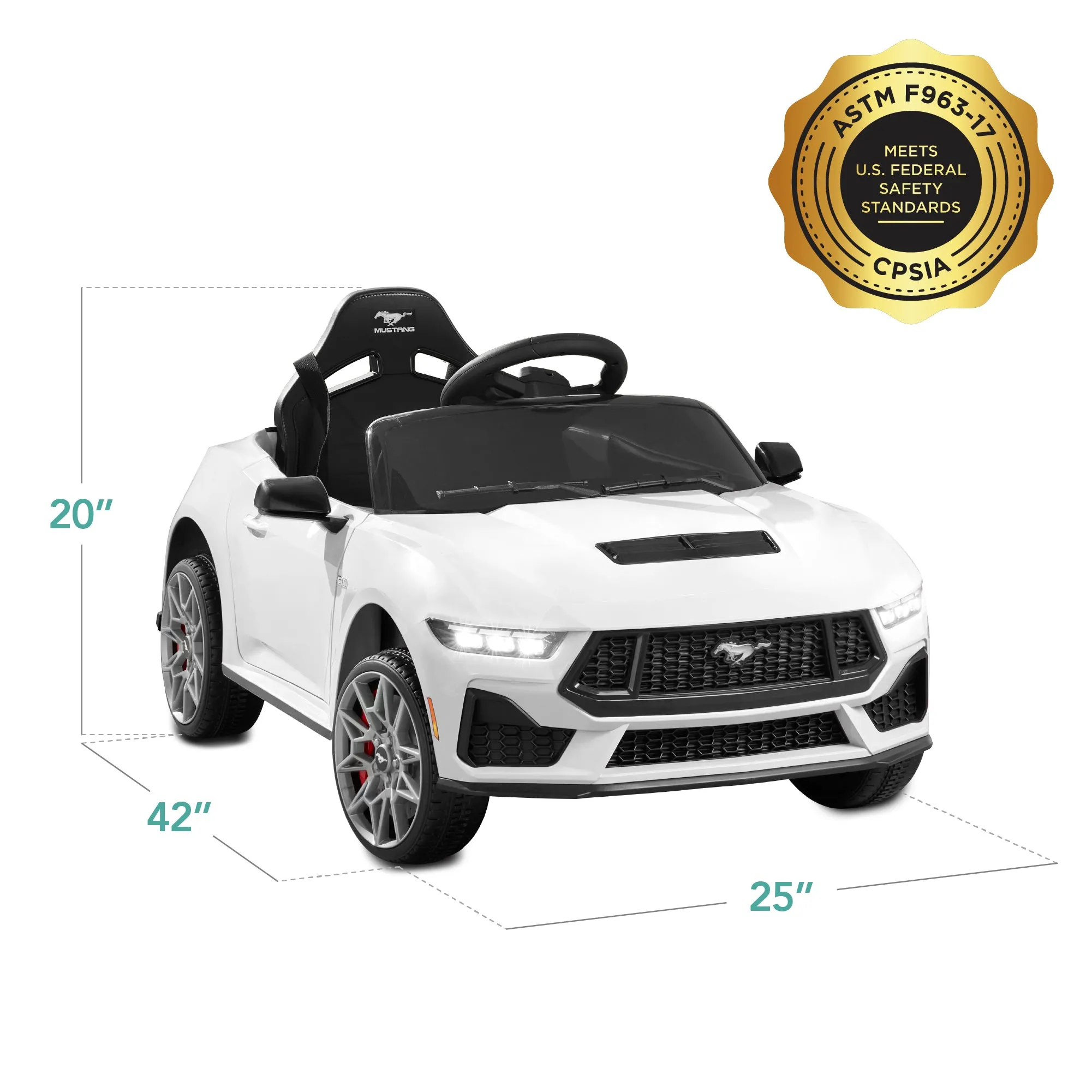 12V Kids Ride-On Car Officially Licensed Ford Mustang w/ Remote, 2 Speeds