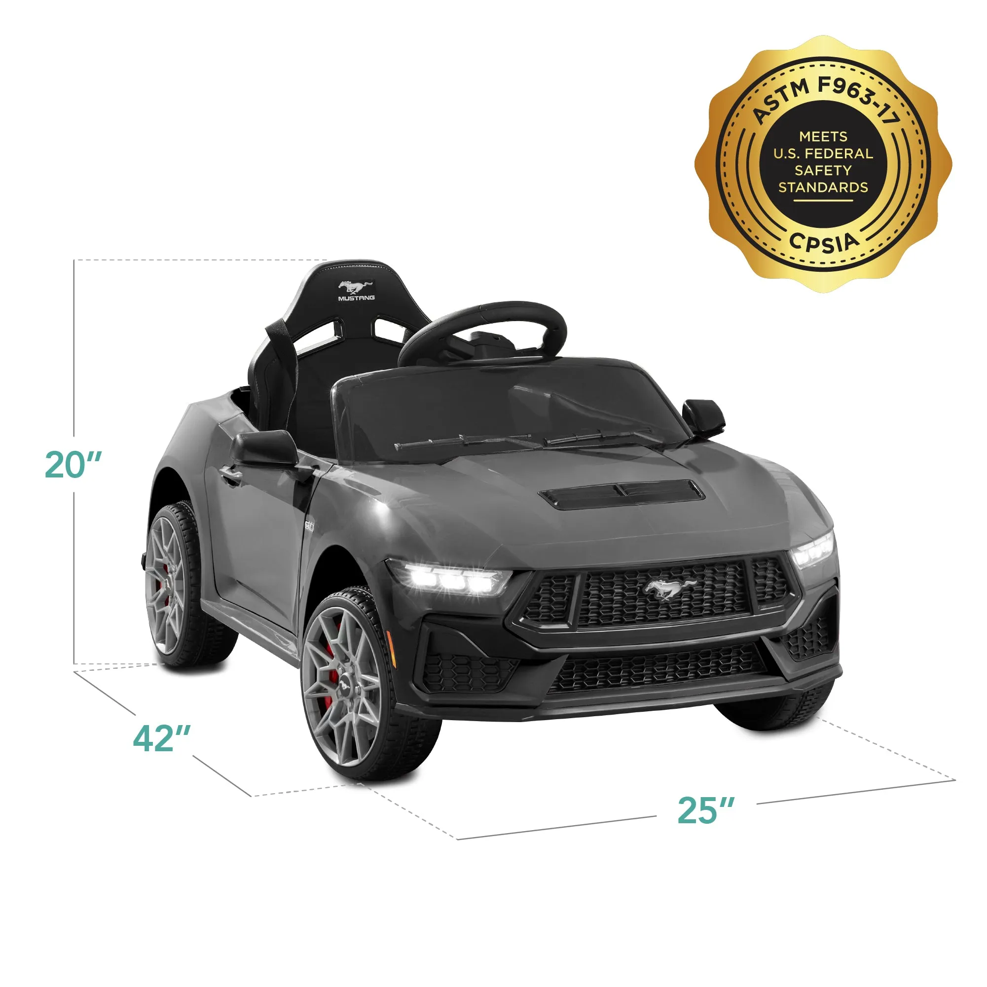 12V Kids Ride-On Car Officially Licensed Ford Mustang w/ Remote, 2 Speeds