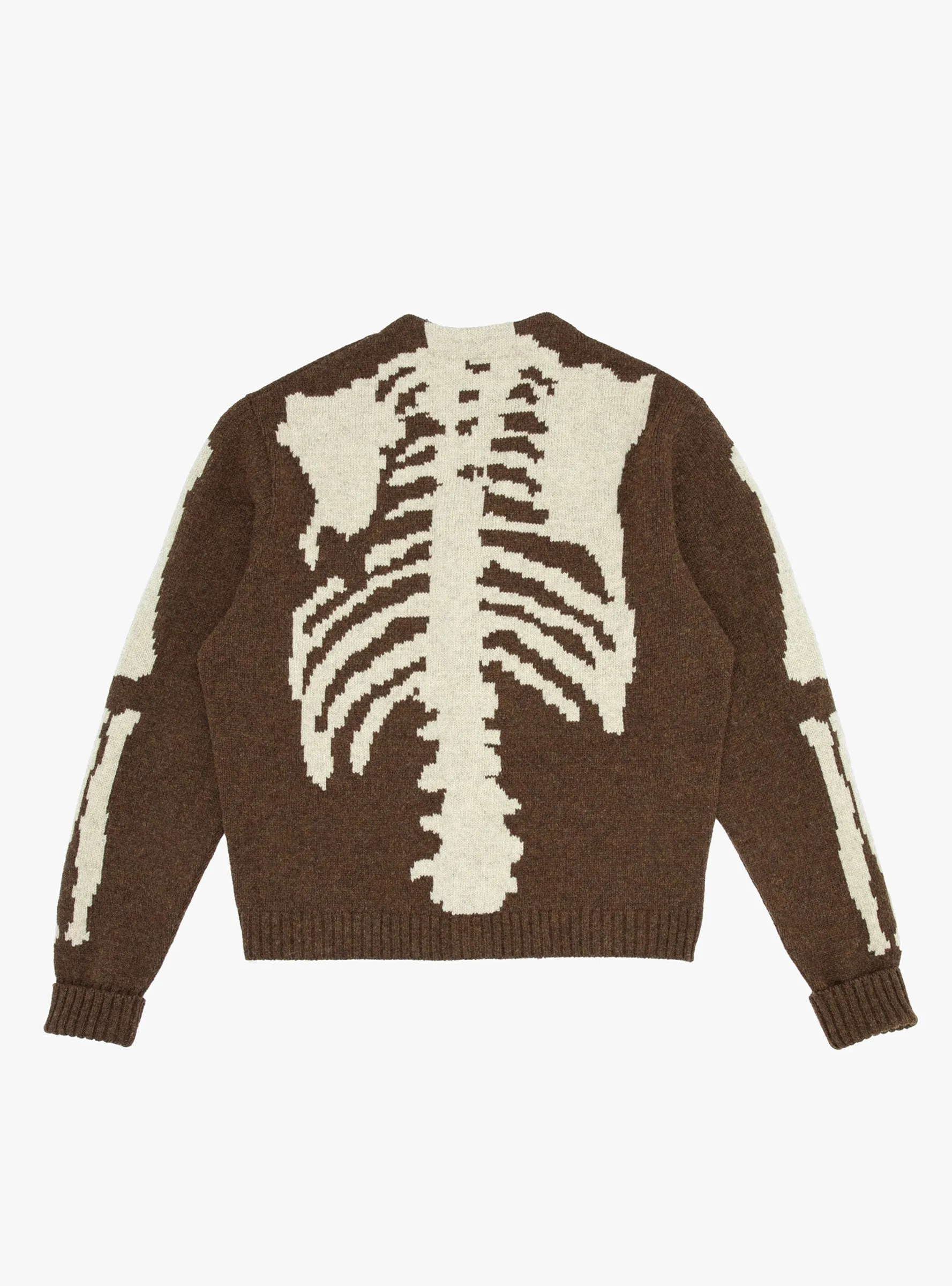 5G Wool Bone Short Cardigan Brown