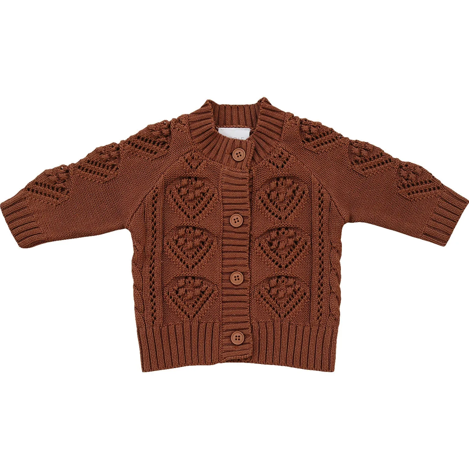 Cable Knit Cardigan | Dark Rust