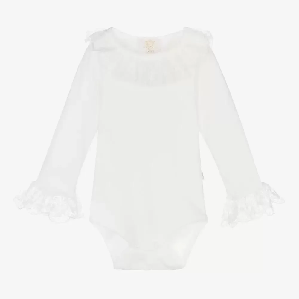 Caramelo Kids - Ivory lace body suit, 034171