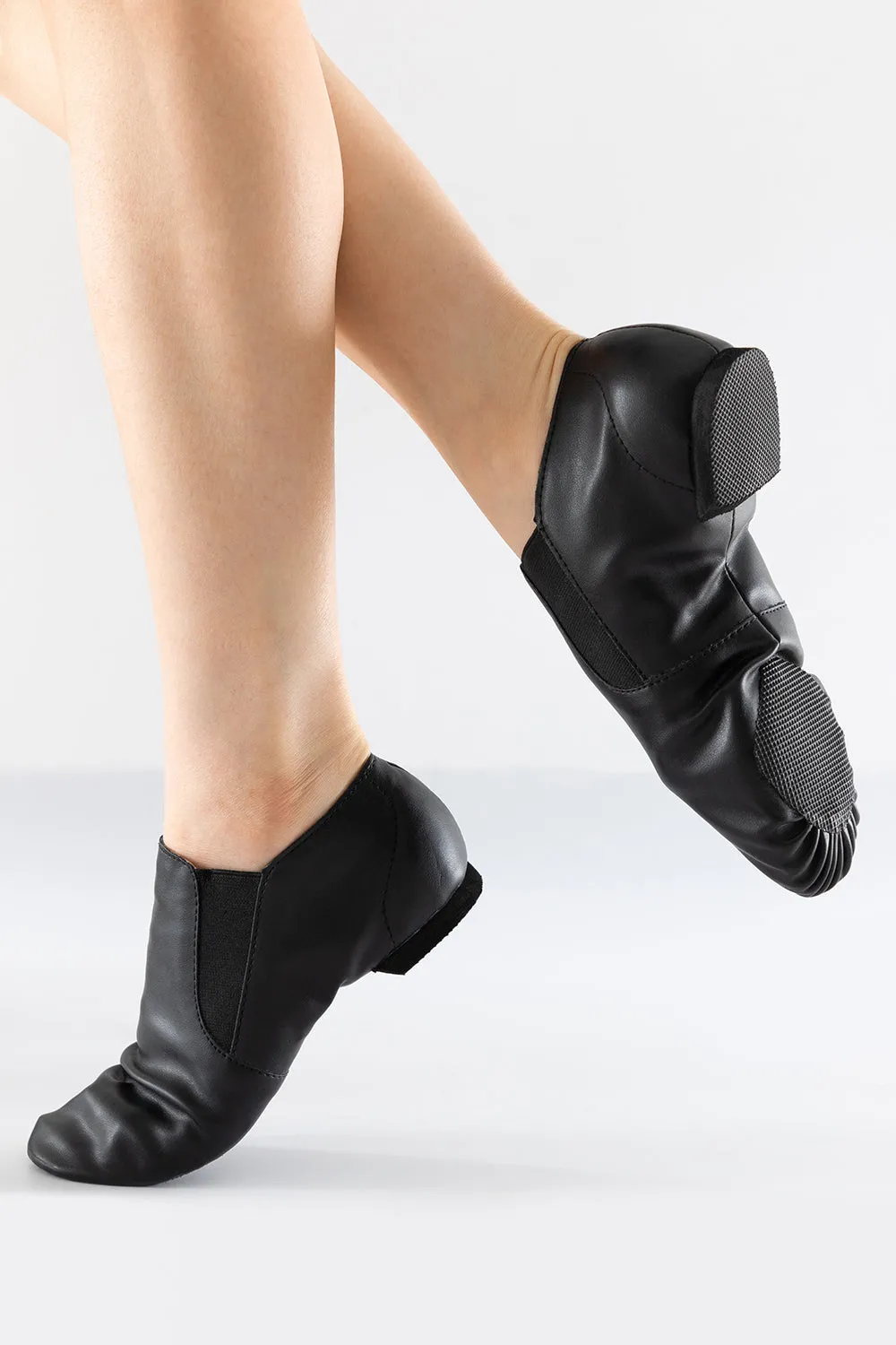 Childrens PU Leather Elasta Jazz Booties