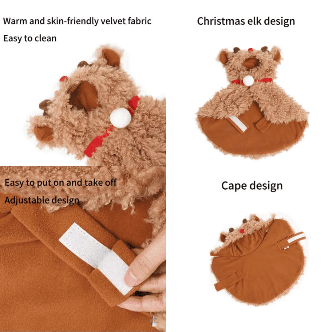 Christmas Elk Cat Cloak Pet Clothes