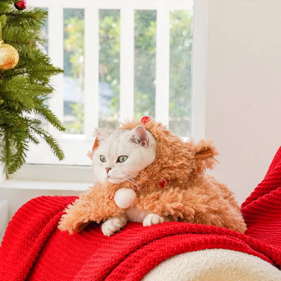 Christmas Elk Cat Cloak Pet Clothes