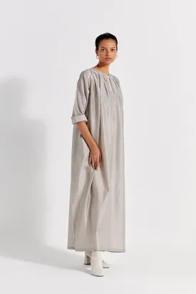 Gather Neck Dress - Ash Grey