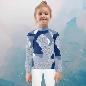 Giant Blue Camo Print Kids Rash Guard