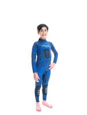 Huntmaster Burnum Camo 2mm Kids Wetsuit - Blue