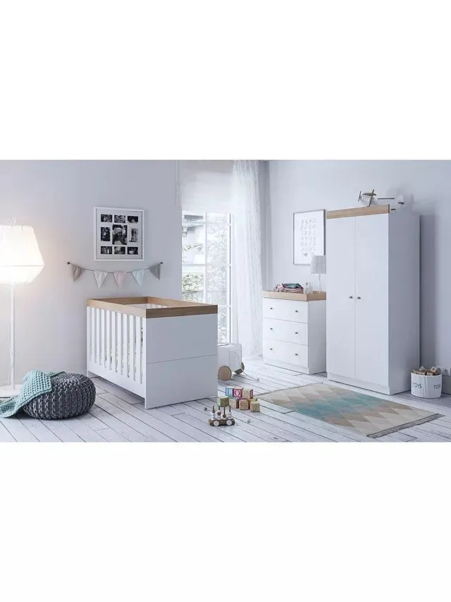 Little Acorns - Burlington wardrobe White/Oak Box2