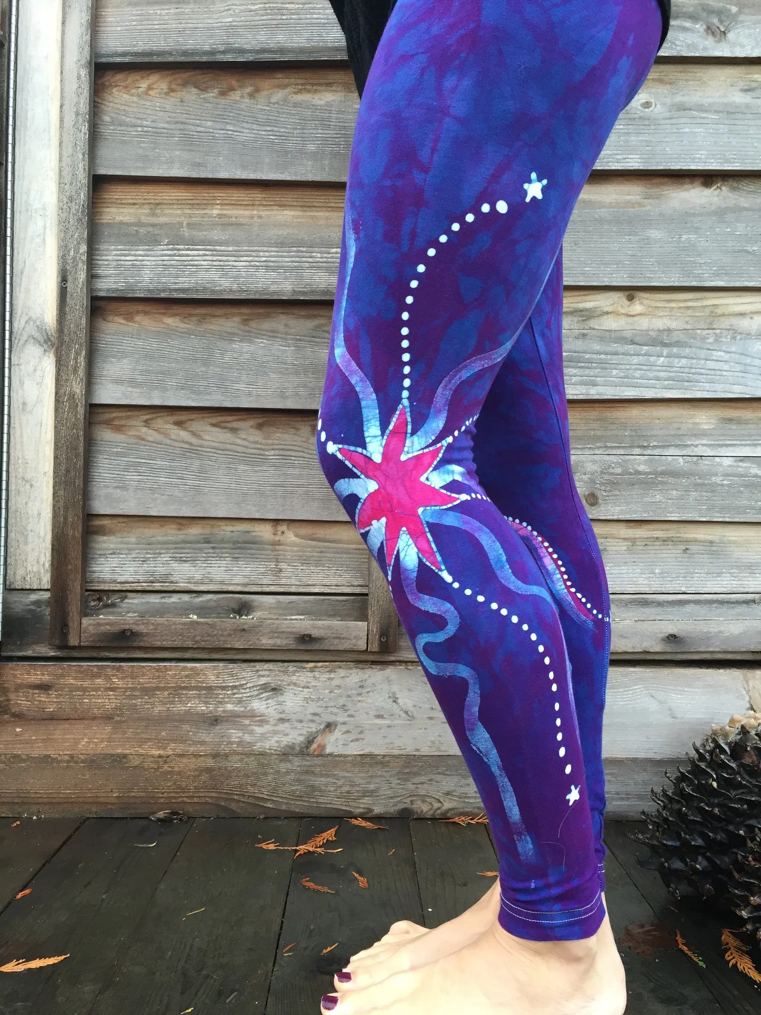 Pink and Blue Moon Leggings - Size Small ONLY