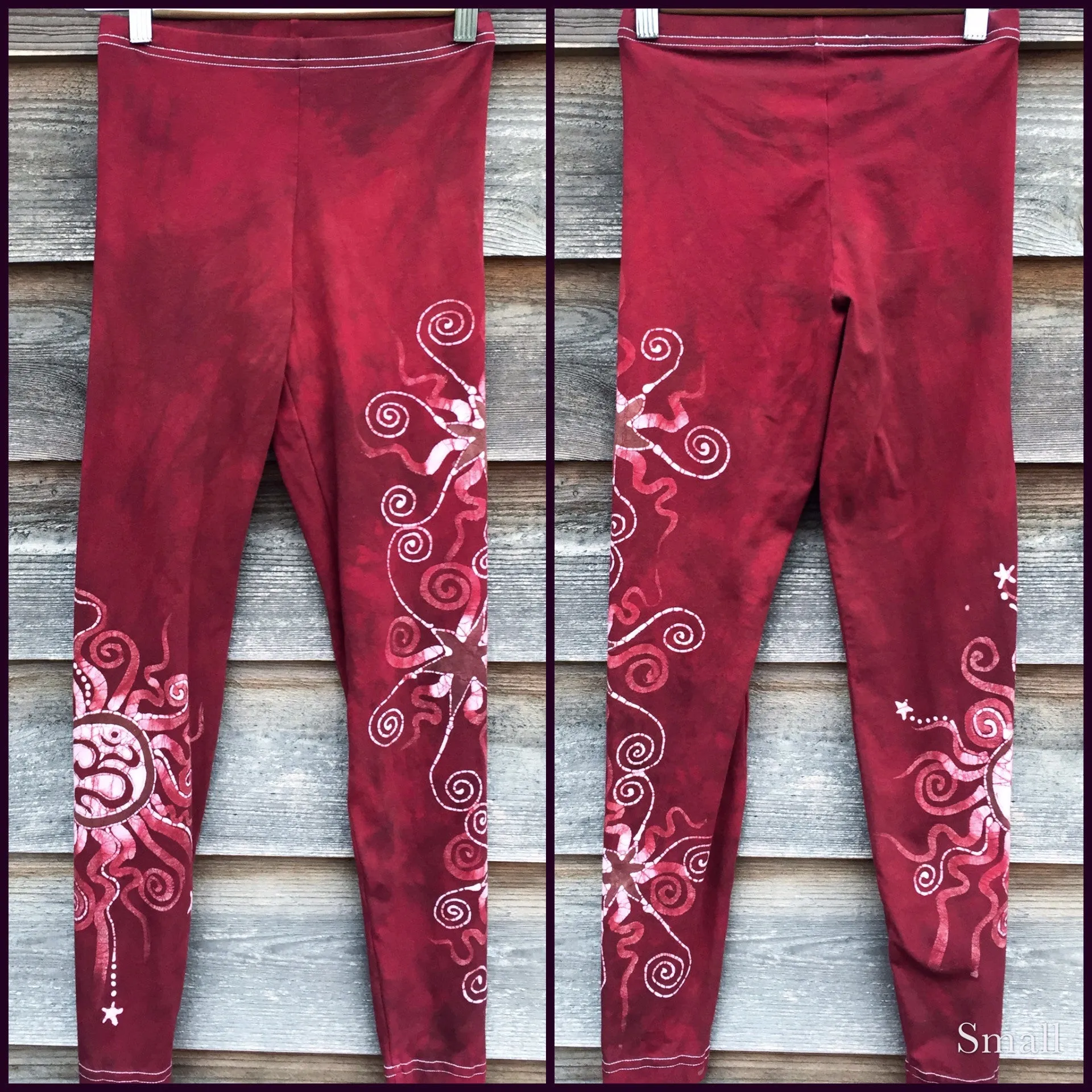 Red Earth Om and Batik Stars Leggings